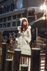 A beautiful Chinese girl in winter