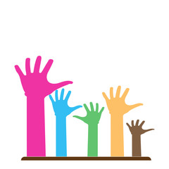 Hand symbol community care logo vector illustration design