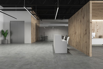 Reception in modern business center hall