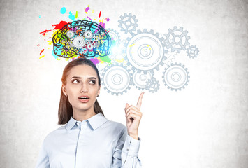 Beautiful young woman brainstorming concept