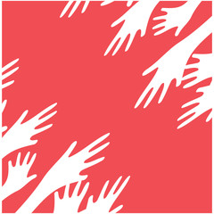 Fototapeta na wymiar Hand symbol community care logo vector illustration design