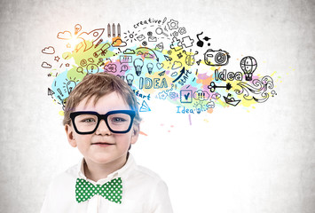 Smart little boy and creativity concept