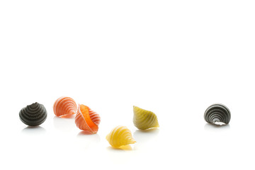 Raw multi-colored pasta