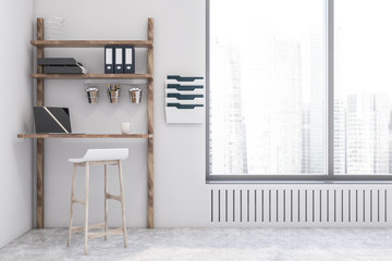 White minimalistic home office interior
