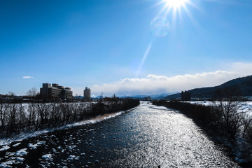 冬の豊平川