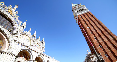 Venice the high bell tower of the Basilica of San Marco classic