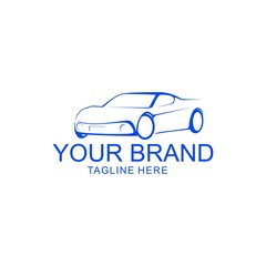 Car Logo Vector Illustration. flat logo with blue