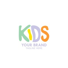 kids typography logo design concept