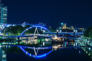 Obraz premium Southbank at night, Melbourne, Australia