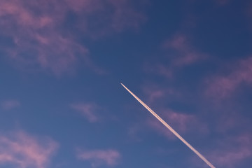 Plane flying through the clouds.