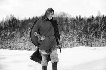 Defender the young warrior in armor