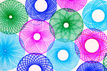 Colour lined circles pattern backgrounds.