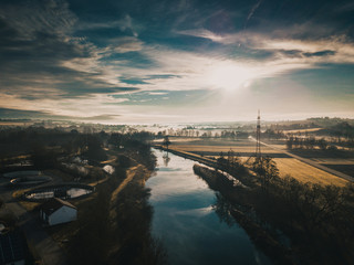 Fototapeta premium Sunrise in the country at the coastline