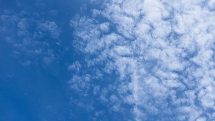 Blue sky with white cloud in sunshine day , Background