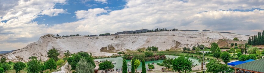 Lake and mountain in Pamukkale Village, Turkey