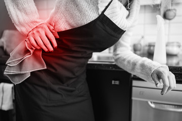 Injury while cleaning the house, kitchen and doing daily housework.