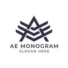Letter A and E Monogram logo design