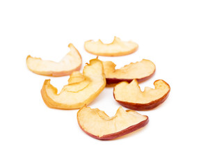 Dried sliced apples, fruit isolated on white background