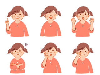 色々な表情の女の子（娘）-color