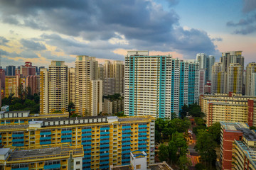 Obraz premium Singapore HDB public housing residential area, skyscrapers building