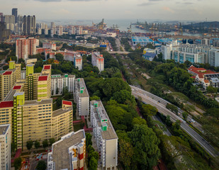 Singapore HDB residential area, public housing near central south of the lion city