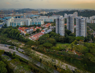 Singapore HDB residential area, public housing near central south of the lion city