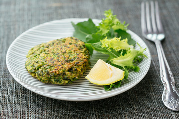 Home made vegan Kale and Pea Patties