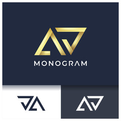 letter A and J monogram logo design