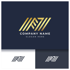 Obraz premium letter A and J monogram logo design