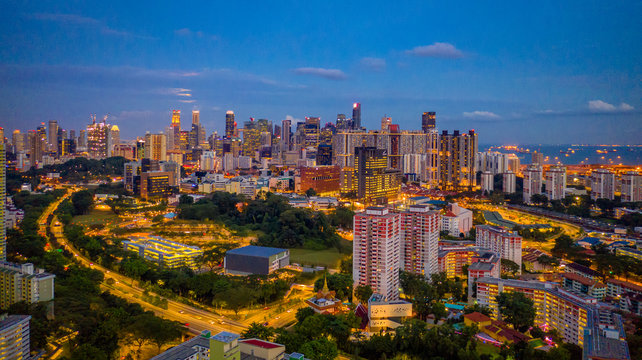 Singapore HDB residential area, public housing near central south of the lion city