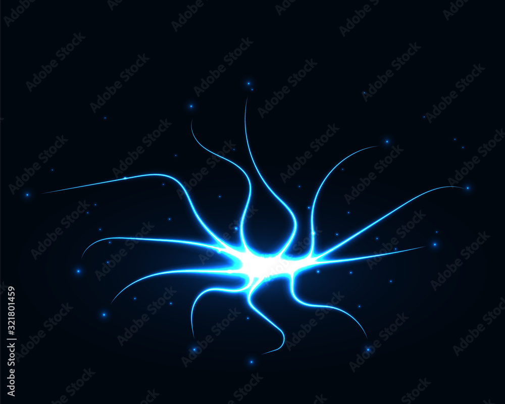 Poster abstract background vector electric light. spark flash effect. bright curved line. neon glowing curv