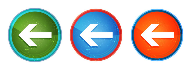 Back arrow icon abstract digital round button set illustration