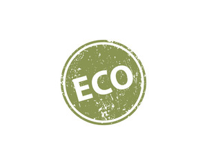 Eco stamp vector texture. Rubber cliche imprint. Web or print design element for sign, sticker, label.