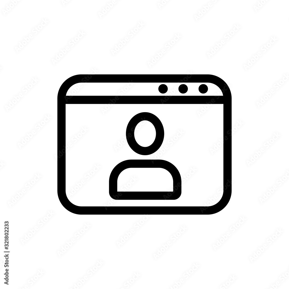Poster browser user icon vector. thin line sign. isolated contour symbol illustration