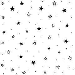 Vector Star Pattern Background.pattern of star doodle.Star hand drawn.Vector EPS 10.