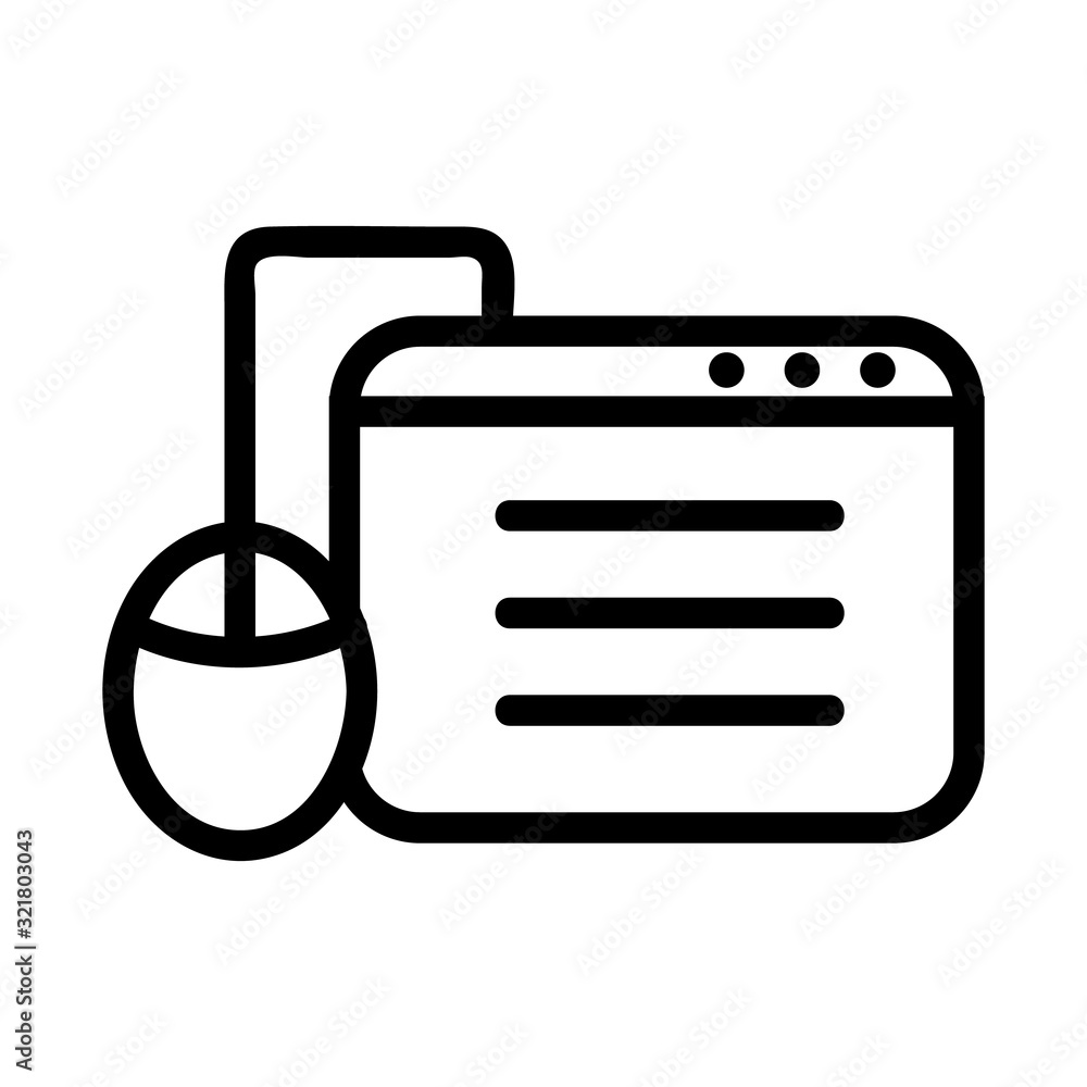 Poster browser mouse icon vector. thin line sign. isolated contour symbol illustration