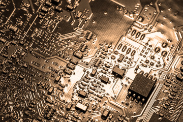 A close-up microchip