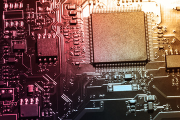 A close-up microchip