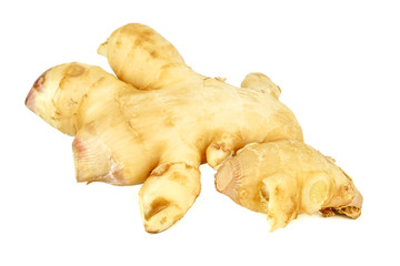 Fresh ginger root or rhizome isolated on white background, Ingredients of herbs for healing and healthy food or Natural therapy concept