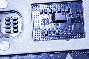 A close-up microchip