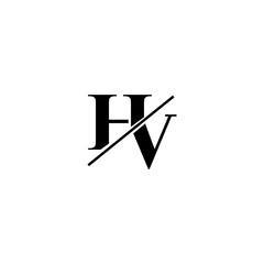 HV VH Letter Logo Design Template Vector