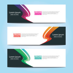 Vector abstract design web banner template. Web Design Elements - Header Design. Abstract geometric web banner template on grey background.Modern banner.