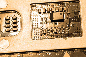 A close-up microchip