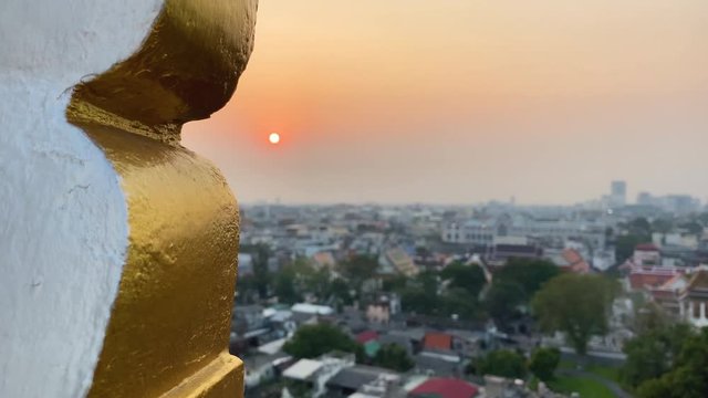 Wat Saket temple in Bangkok city, Thailand.