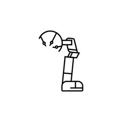healthcare, medical surgery robot line icon on white background