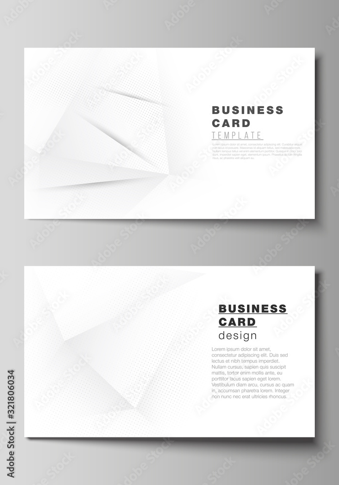 Poster vector layout of two creative business cards design templates, horizontal template vector design. ha