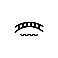 Fototapeta na wymiar Bridge icon vector. Thin line sign. Isolated contour symbol illustration