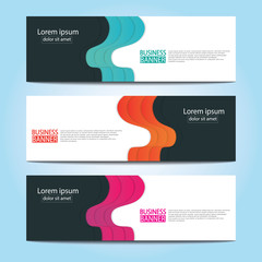 Vector abstract design web banner template. Web Design Elements - Header Design. Abstract geometric web banner template on grey background.Modern banner.