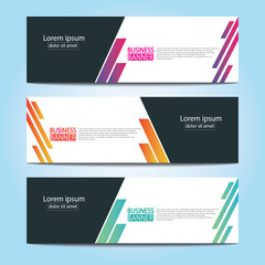 Vector abstract design web banner template. Web Design Elements - Header Design. Abstract geometric web banner template on grey background.Modern banner.