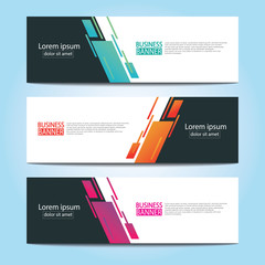 Vector abstract design web banner template. Web Design Elements - Header Design. Abstract geometric web banner template on grey background.Modern banner.